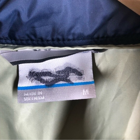 Columbia Point Park Men’s Hooded Light Weight Windbreaker Jacket Blue Green M - Picture 3 of 8